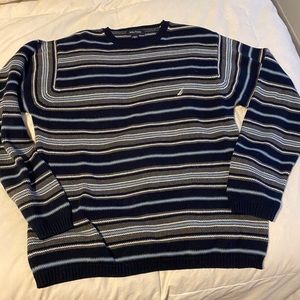 Nautical men’s navy striped sweater